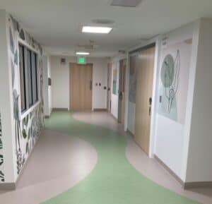 A floor and wall system installed at Frisbie Memorial Hospital in Rochester, NH